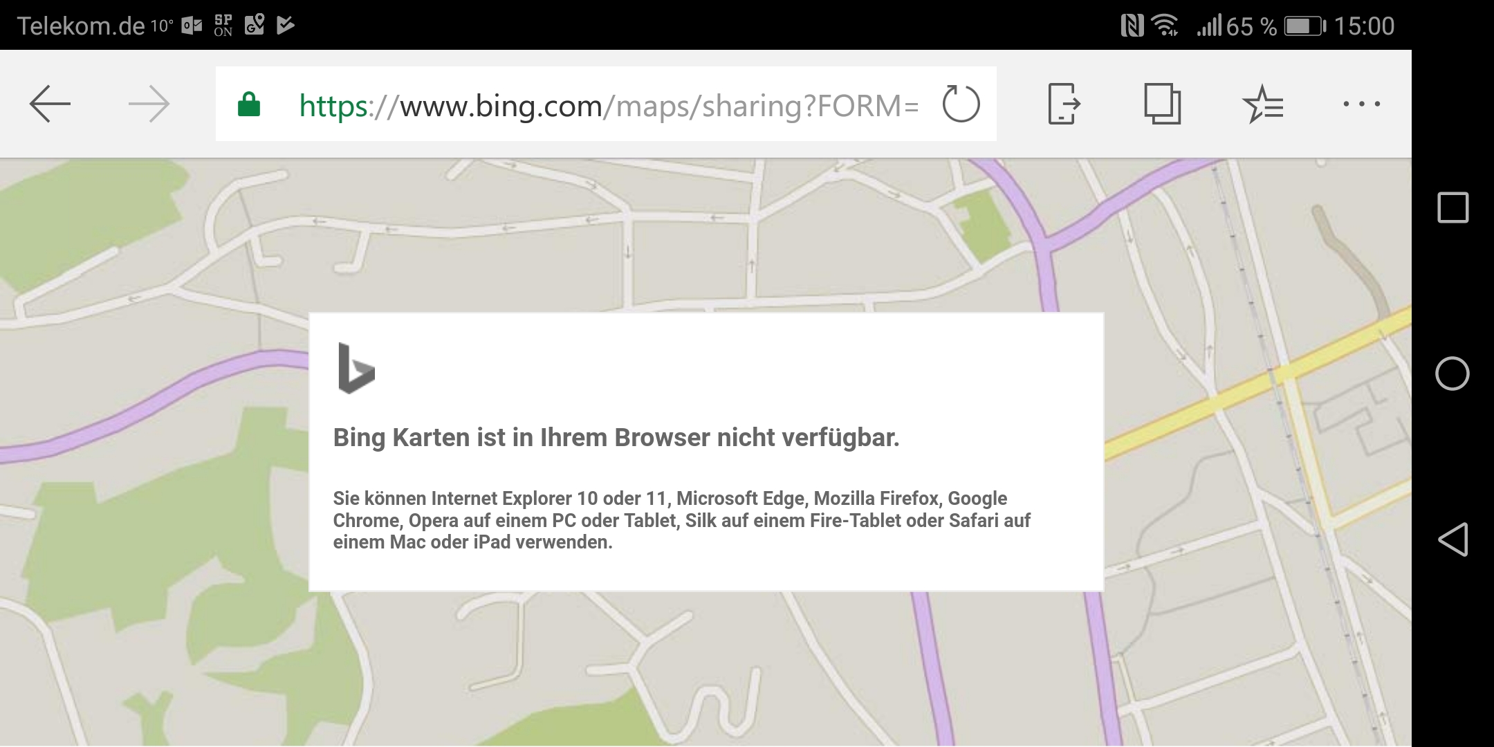 Bing maps auf Android Telefonen