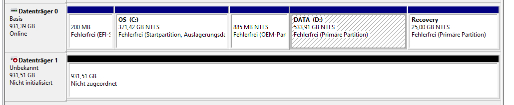 USB Anschluß in meinen Laptop gesteckt, allerdings wird die Externe nicht in der Liste aufgeführt