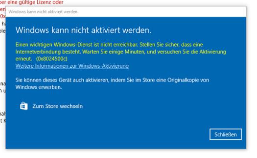 Windows 10 - Aktivierungsprobleme