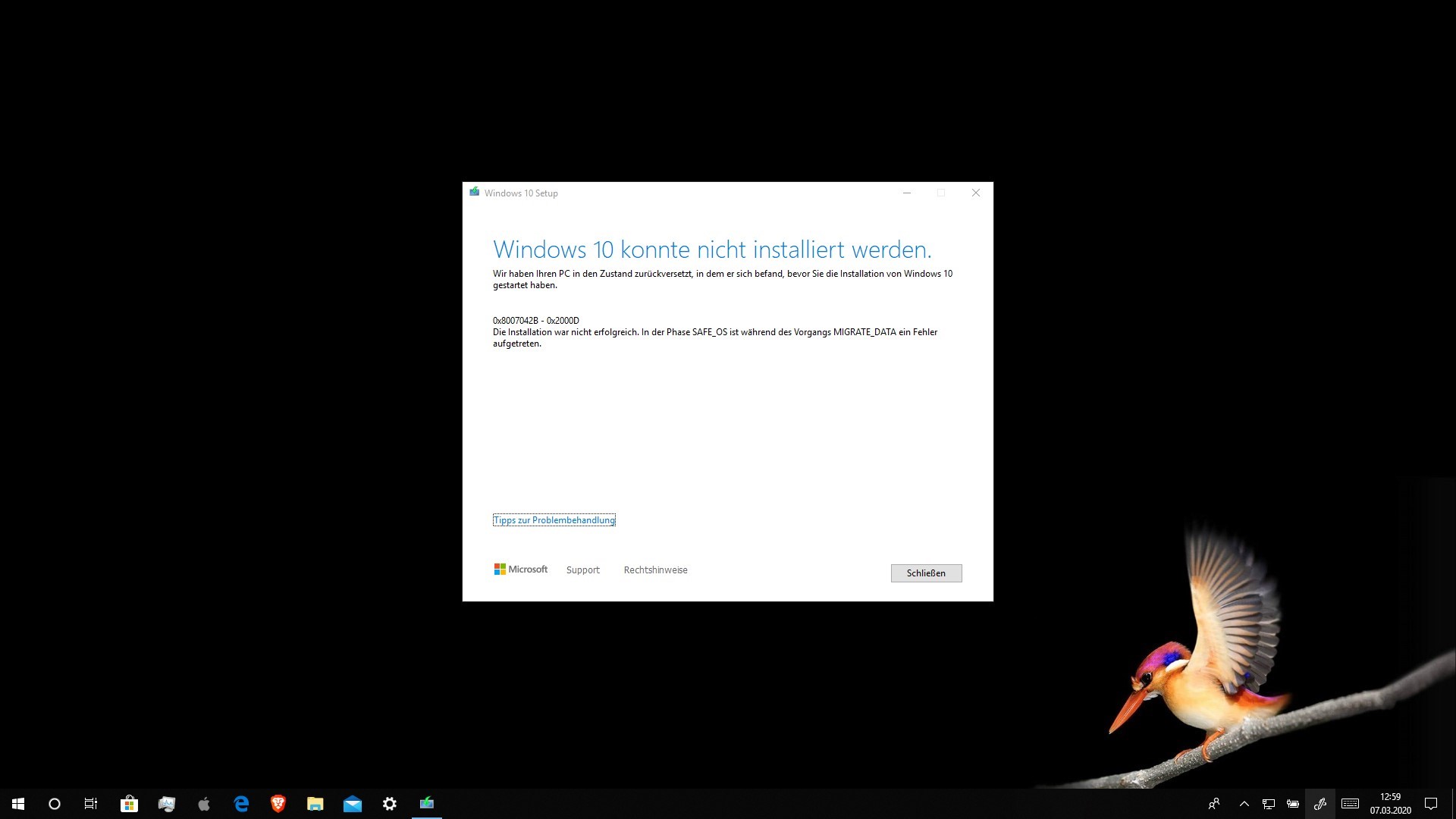Windows 10 Update auf 1909 funktioniert nicht