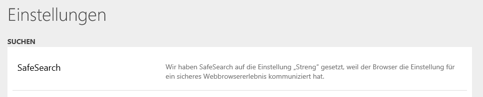 "Safe Search" ausschalten?
