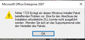 Fehlercode 1723