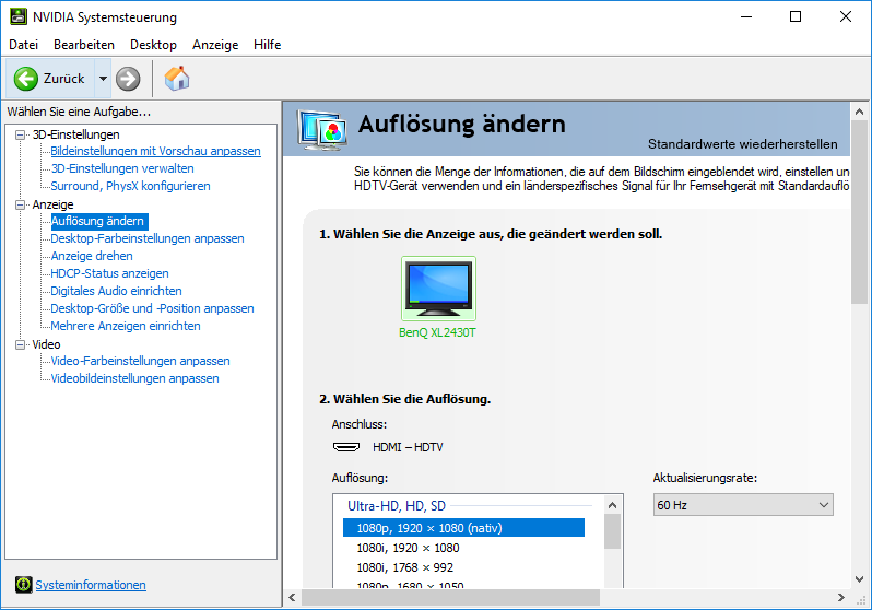 Windows erkennt einen Bildschirm der gar nicht angeschlossen ist.