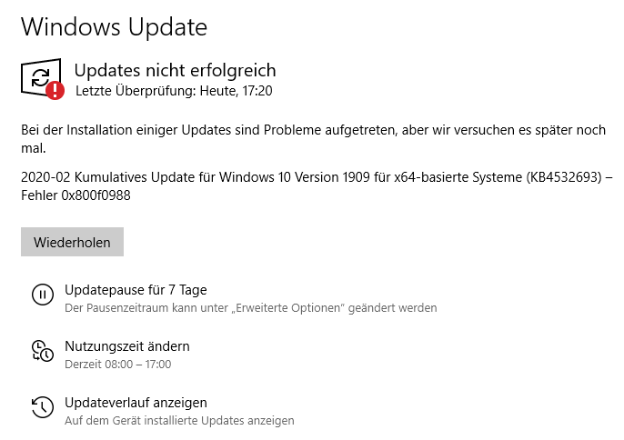 Problem mit Windows-Update