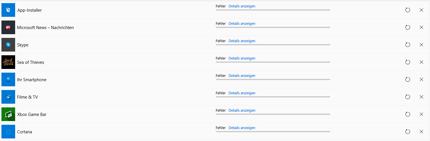 Microsoft Store Download Fehler