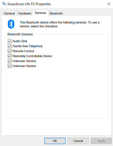 Can't play audio through bluetooth headphones audio source service missing