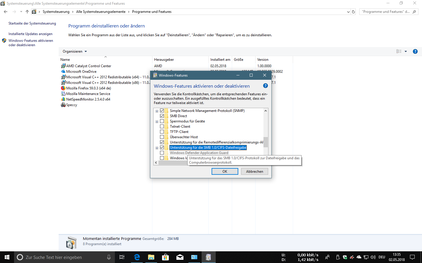 Netzwerkprobleme nach Win 10 Neuinstallation (1803)