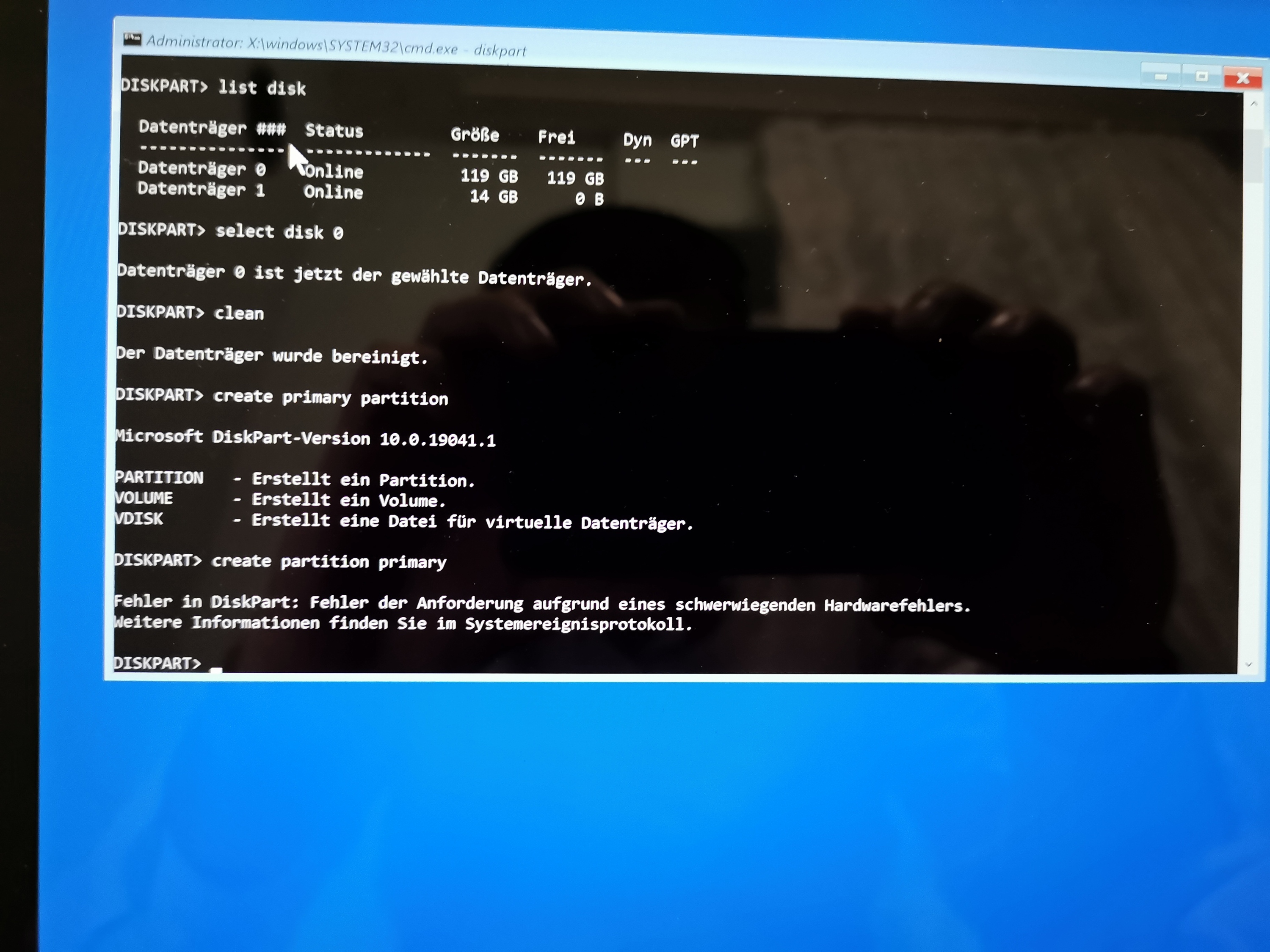Nach Zurücksetzen im Boot Loop