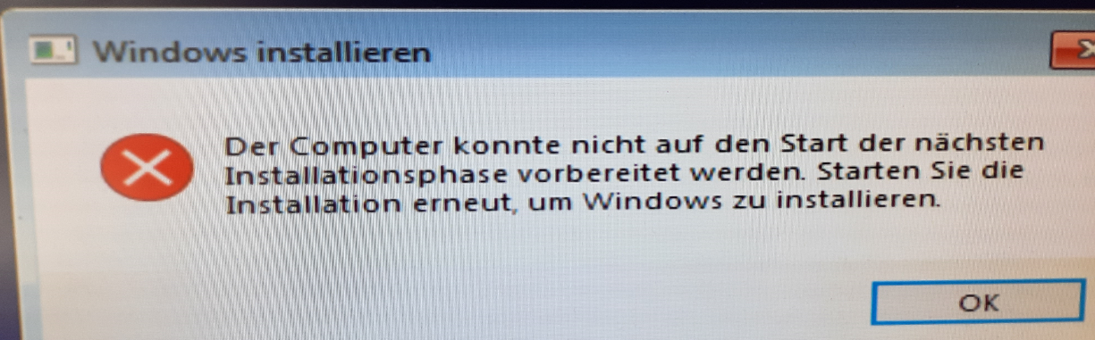 Win 10 lässt sich nicht auf M2 SSD installieren