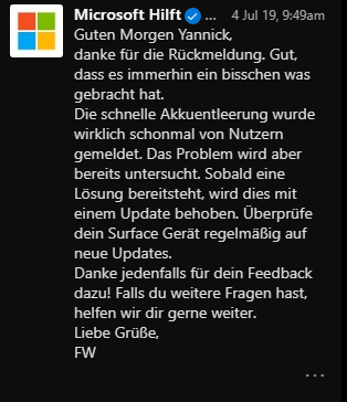 Surface Pro 4 Akku: komplett entladen / lässt sich nicht mehr laden / entlädt sich im...