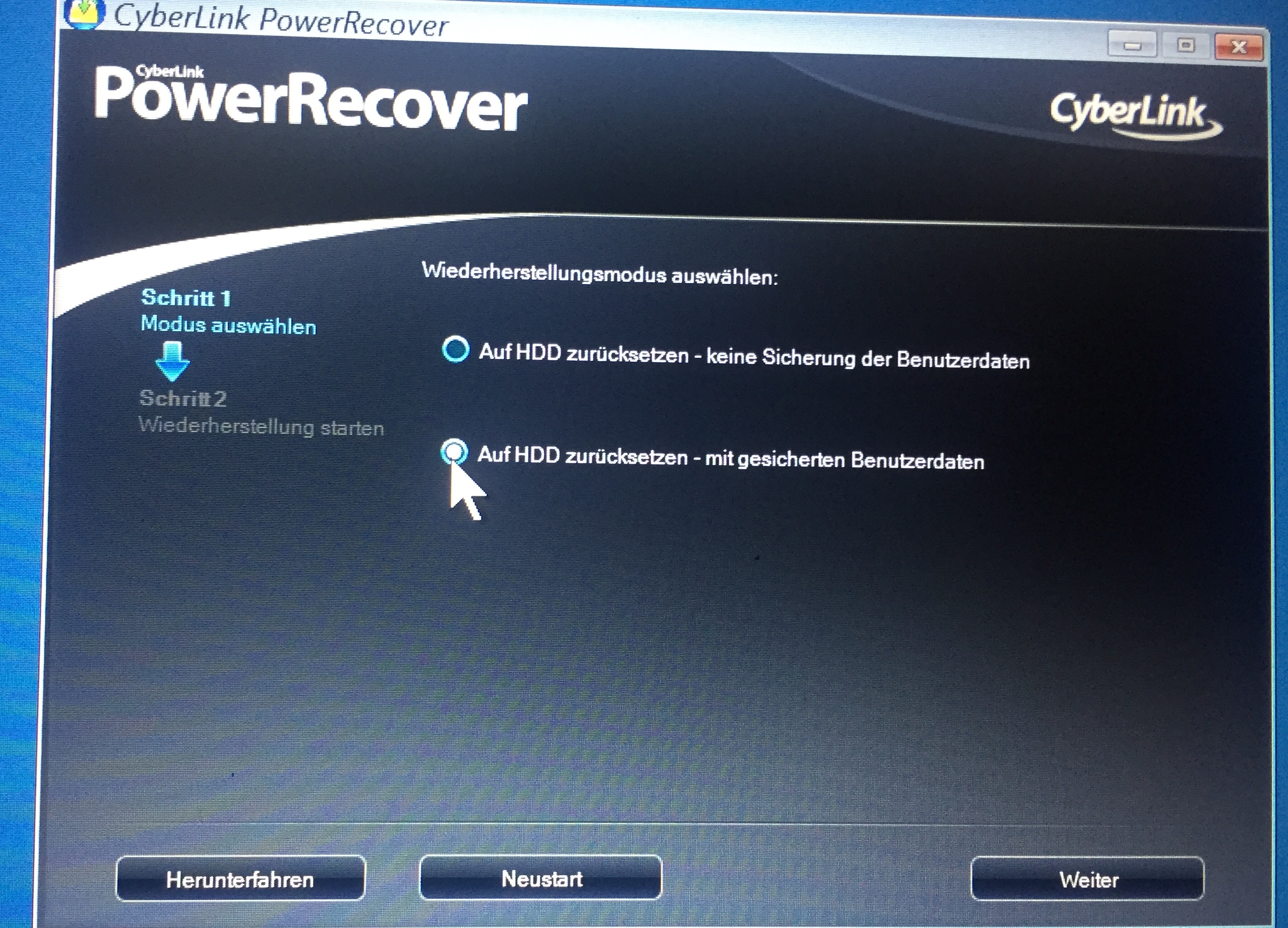 CyberLink PowerRecover Wiederherstellung Endlosschleife