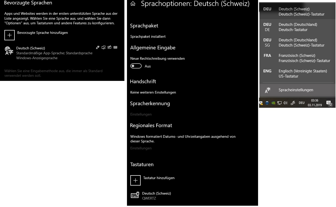 Tastatur Sprachen entfernen Build 1903