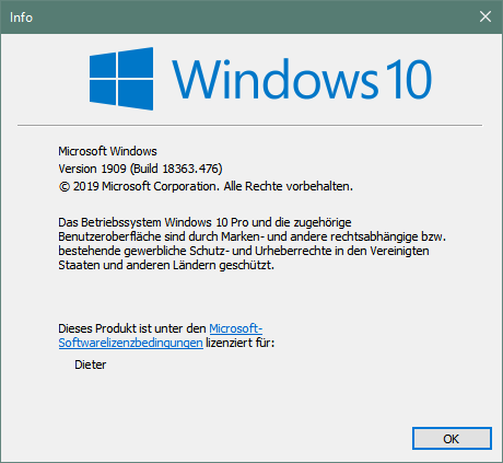 Windows Versionsanzeige auf dem Desktop