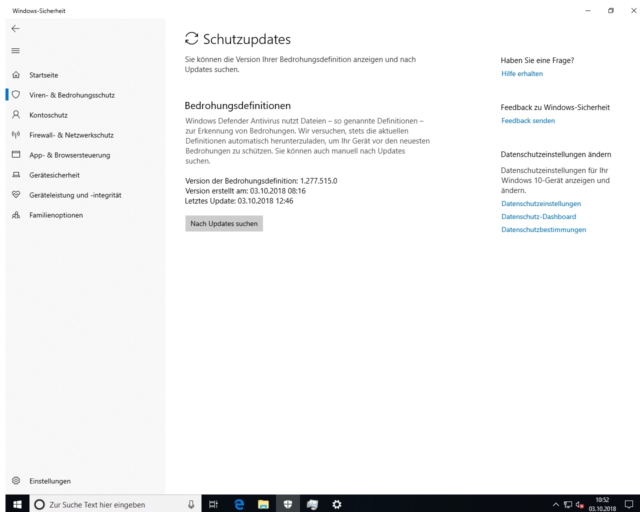 Steuerung für Funktionsupdate Version 1809 derzeit defekt?