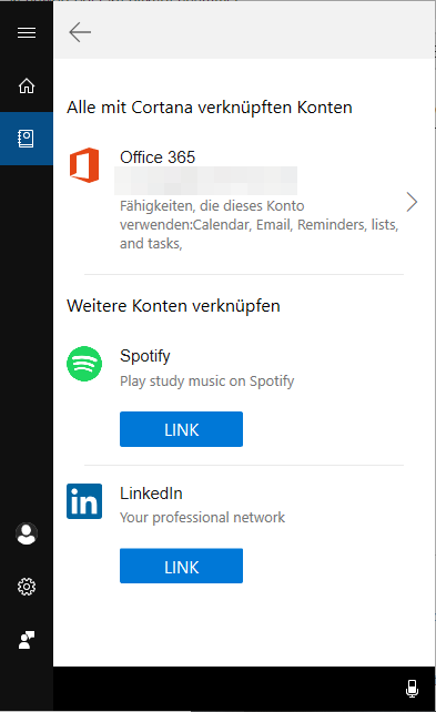 Cortana lässt sich nicht mit Kalender etc verbinden