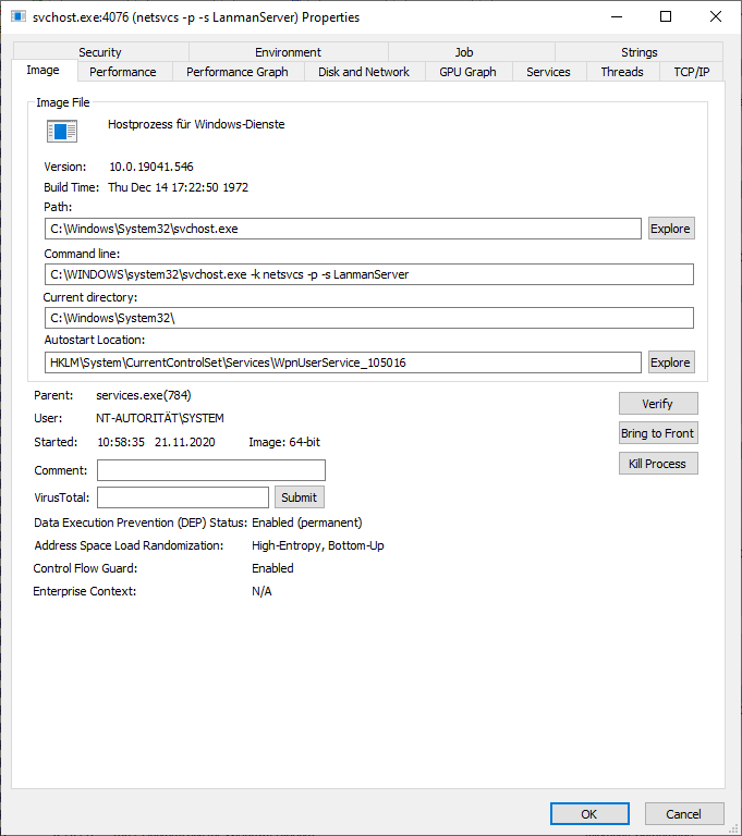 svchost.exe netsvcs -> LanmanServer verursacht permanent 25% CPU Last