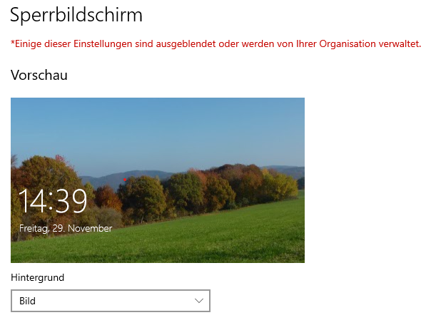 Sperrbildschirm lässt sich nicht ändern