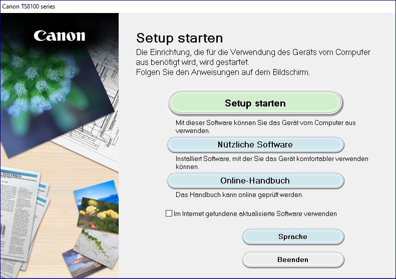 Canon TS8150 installation wird immer wieder abgebrochen - Installationsfehler