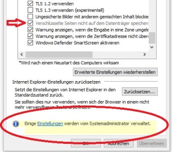WIN10 in Verbindung mit IE11 und outlook 2010