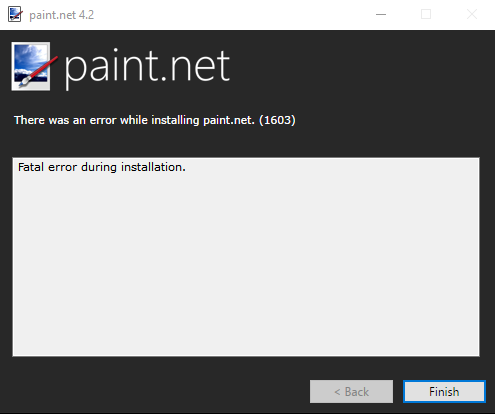 Ich kann paint.net nicht installieren.