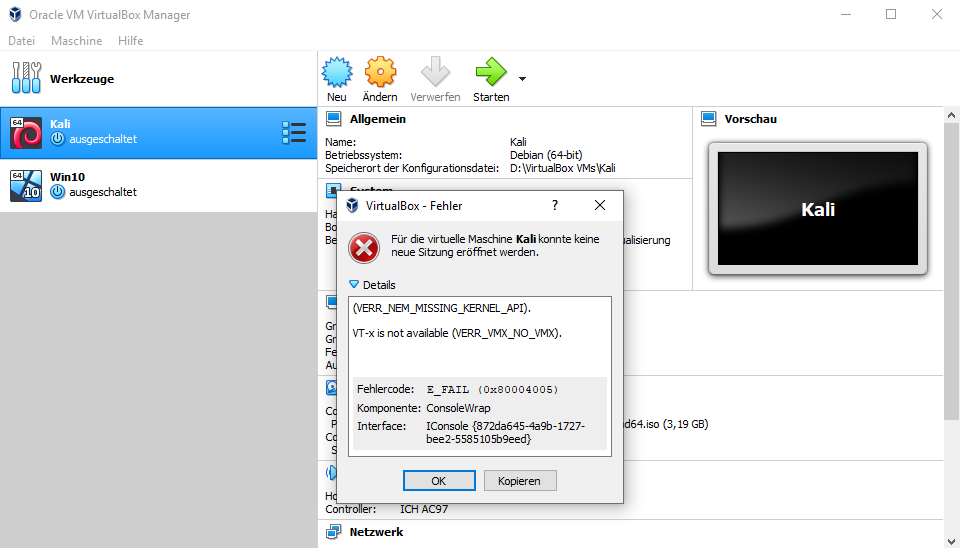 Windows 10 Hypervisor lässt sich nicht deaktivieren?