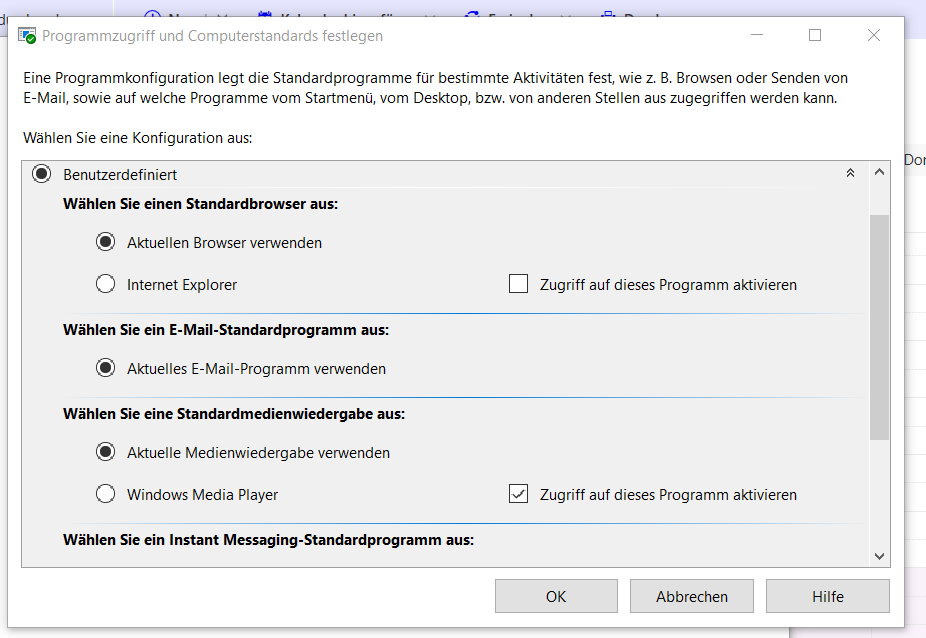 Kann Firefox/Edge etc. nicht als Standartbrowser definieren