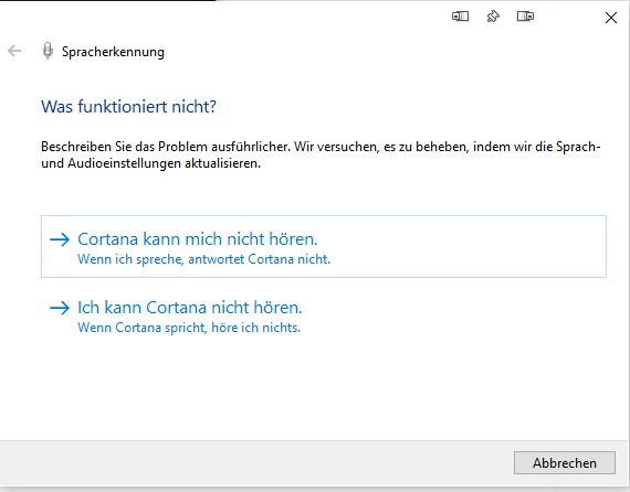 W10: Spracherkennung funktioniert nicht mehr