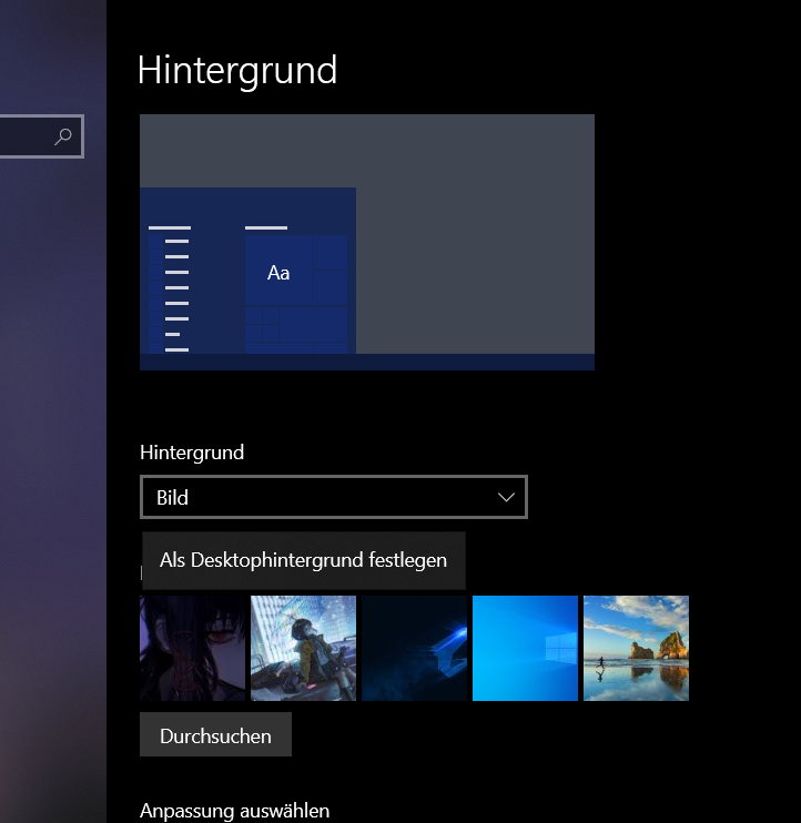 Windows 10 verschiedene Desktop Hintergründe nicht setzbar [verbuggt]