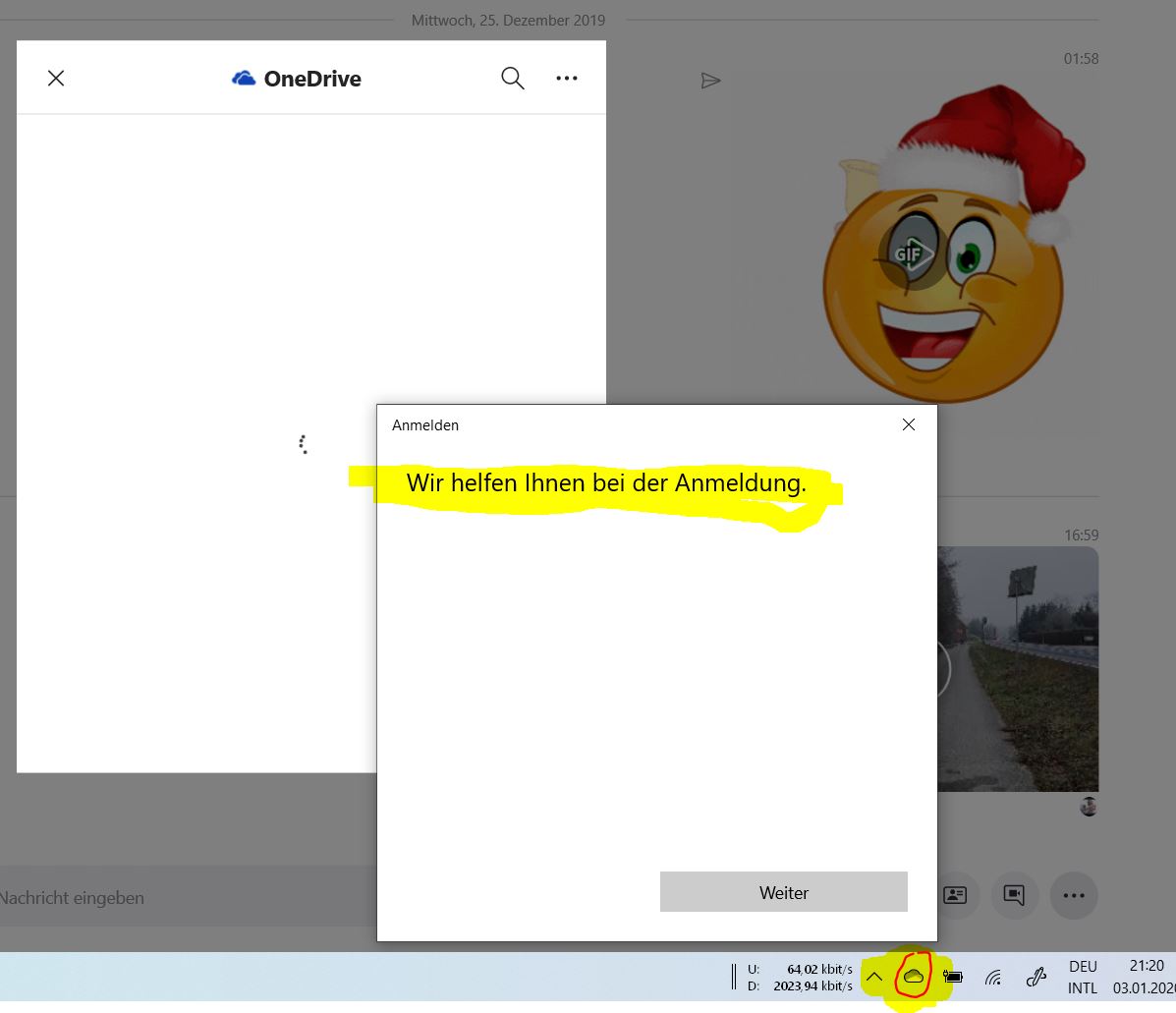 OneDrive in Skype funktioniert nicht mehr