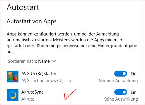 Autostart in W 10 Prof x64