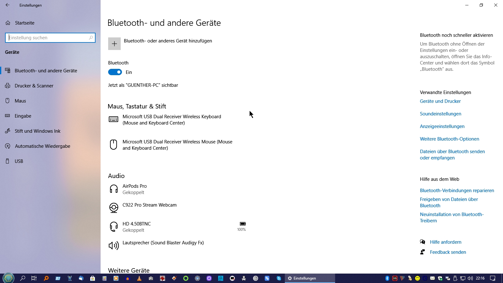 AirPods Pro mit Windows PC