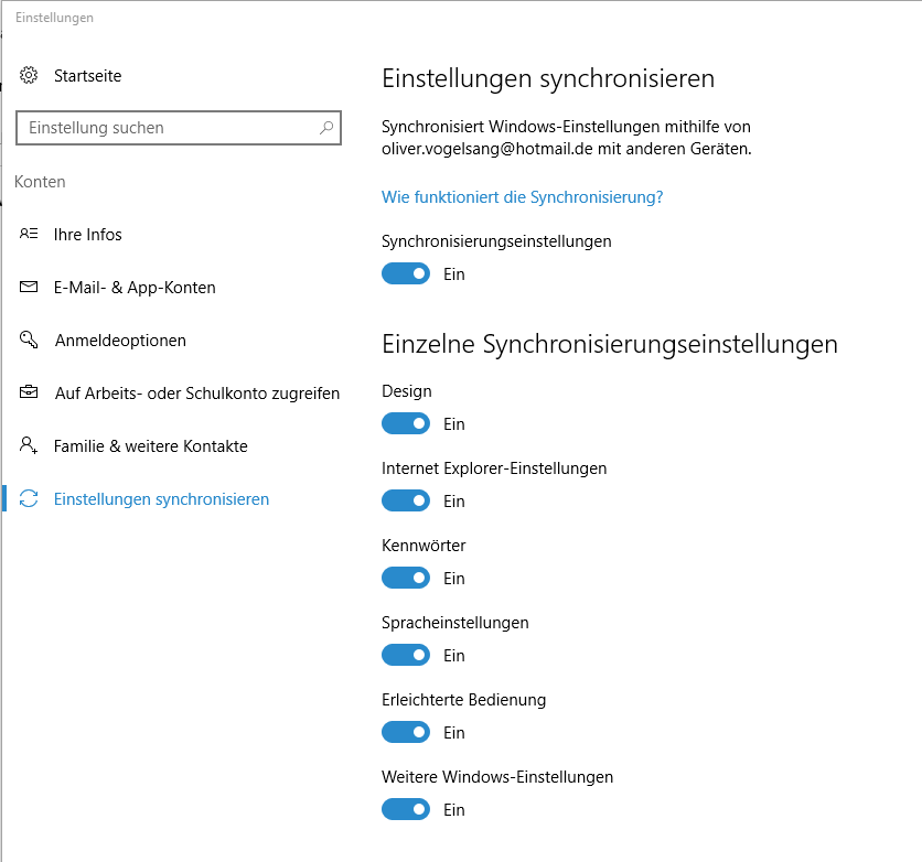 Favoriten und Leseliste synchronisieren funktioniert nicht