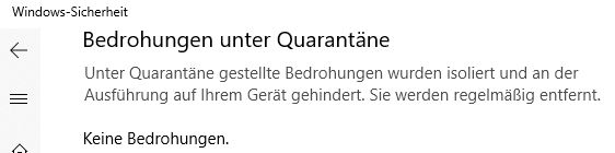 Bedrohungen unter Quarantäne gestellte Trojaner....