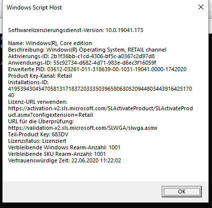 Windows 10: Aktivierung mißlingt