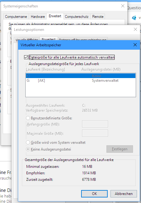 Lösungsmöglichkeit für gelegentliches, mehrsekündiges Einfrieren von Windows