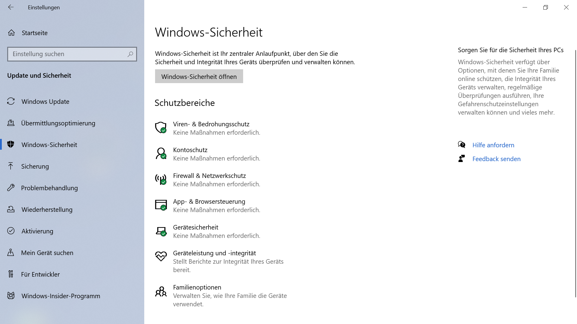 Windows-Sicherheit / Windowsdefender nicht Installierbar