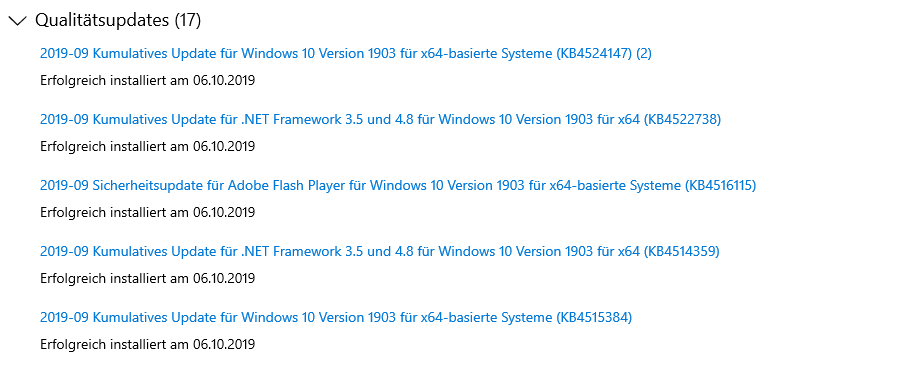 Darstellungsprobleme nach aktuellen Windows 10 Updates