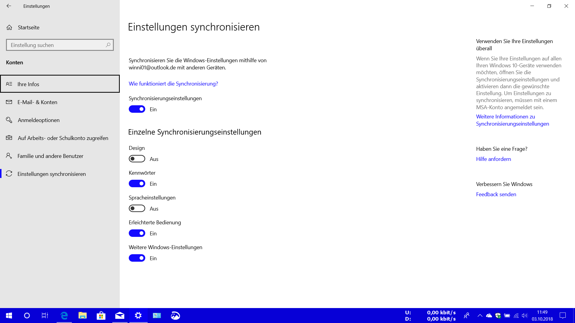 Windows übernimmt Sprache