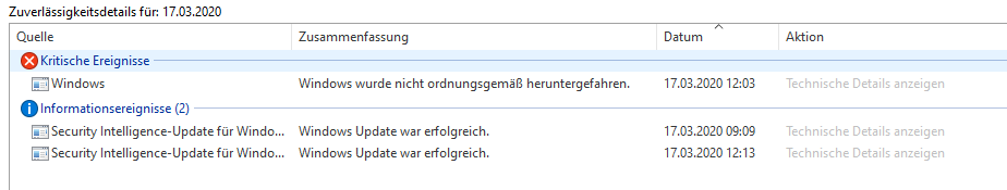Freeze und volmgr 161