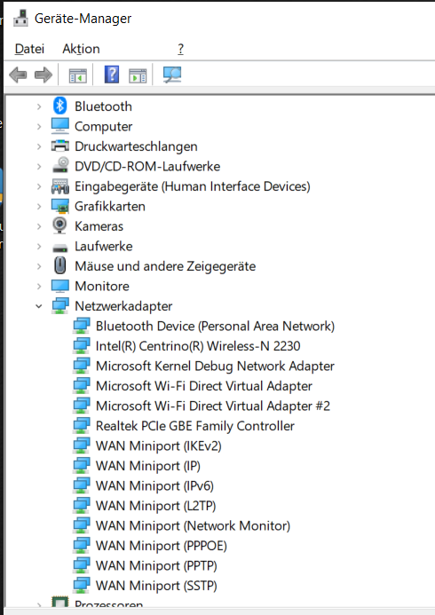 Netzwerkverbindung nicht verfügbar