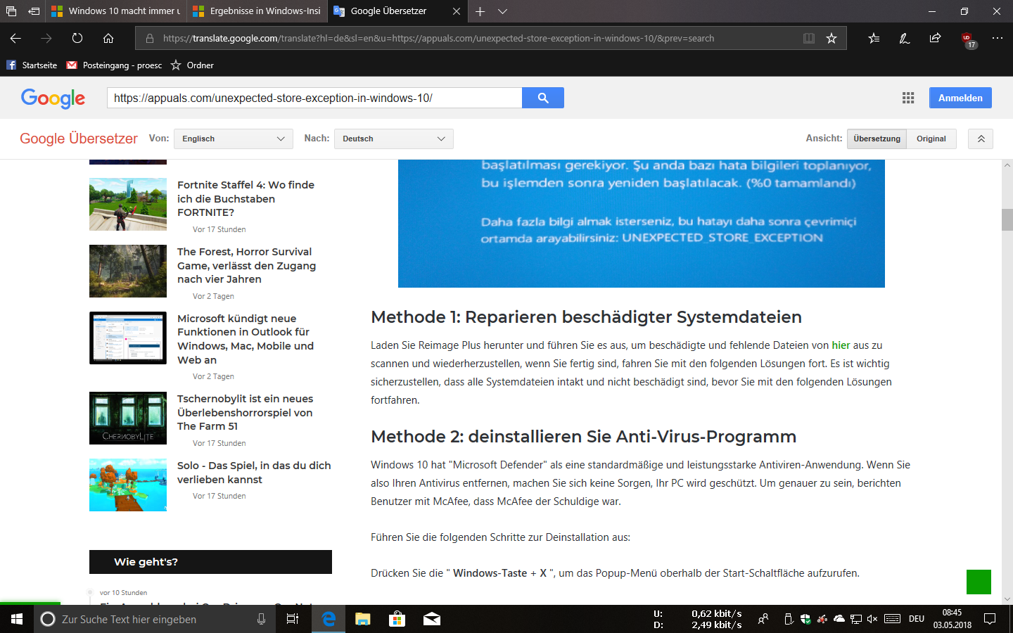 Windows 10 macht immer und immer Probleme