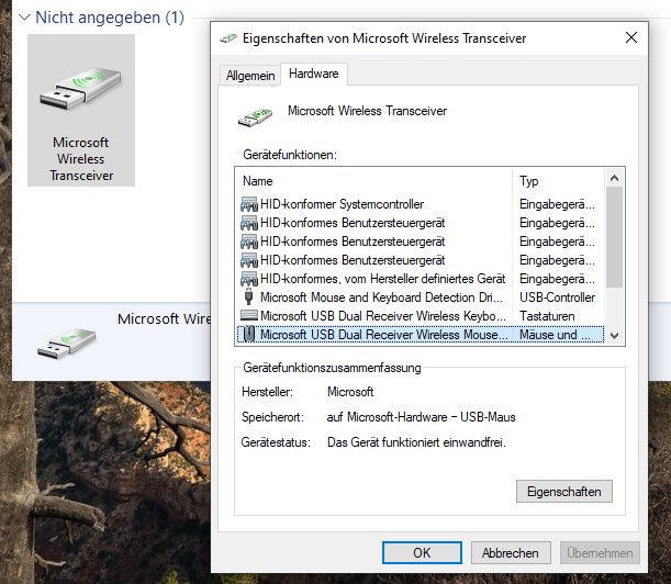 Microsoft Wireless 900 Maus verbindet nicht, Tastatur aber schon [langsam sehr ratlos]