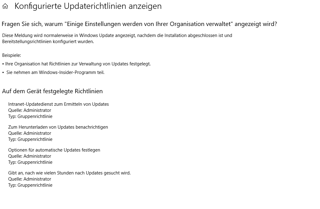 Verbindung Update Dienst nicht möglich