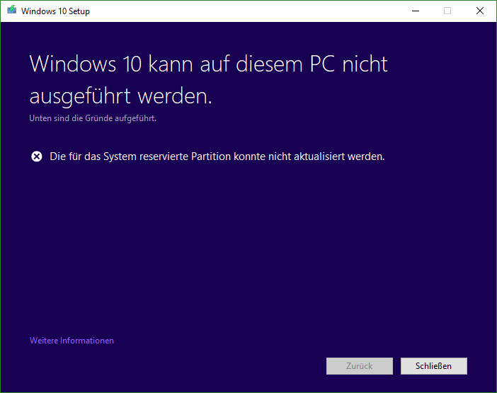 Win 10 Update seit Monaten nicht möglich