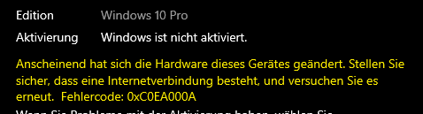 Aktivierung von Windows