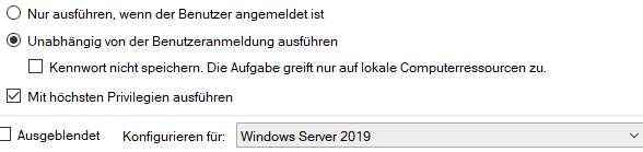 Aufgabenplanung läuft aber wird nicht fertig