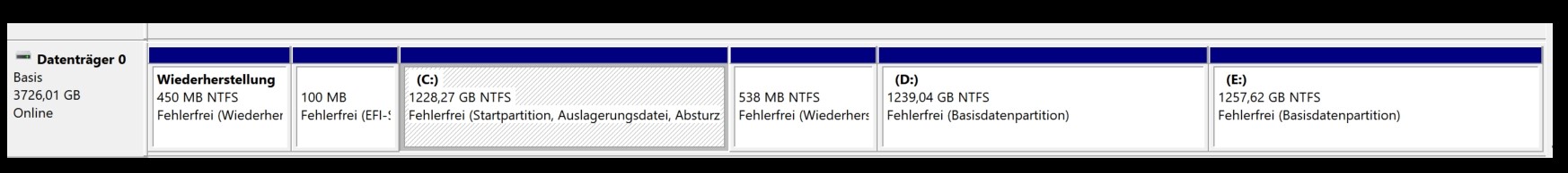 Alte Wiederherstellungs-Partition löschen und Speicher dem LW C: zuweisen - wie?