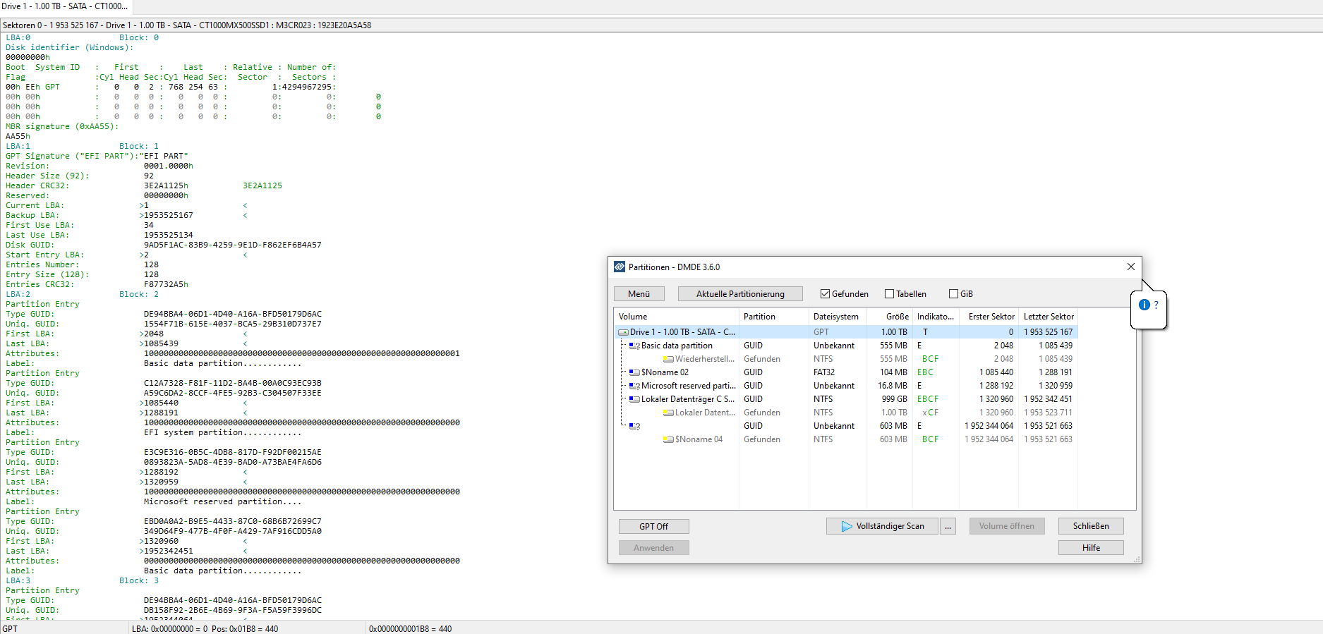 Eine HDD und eine SSD verschwinden spontan