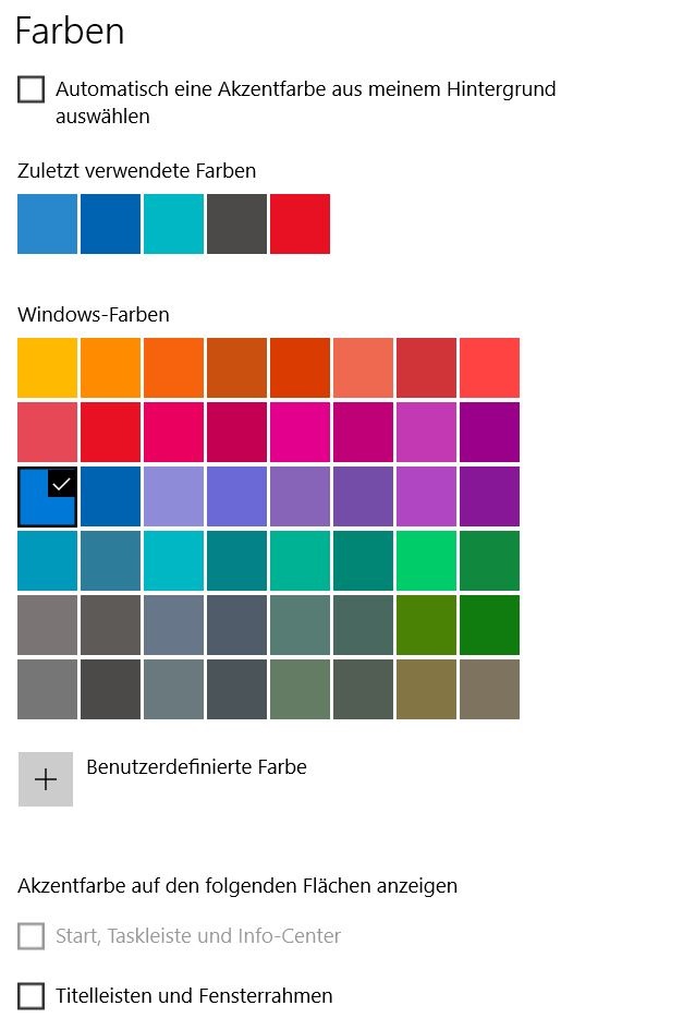 Windows 10 Taskleistenfarbe nach Funktionsupdate 2004