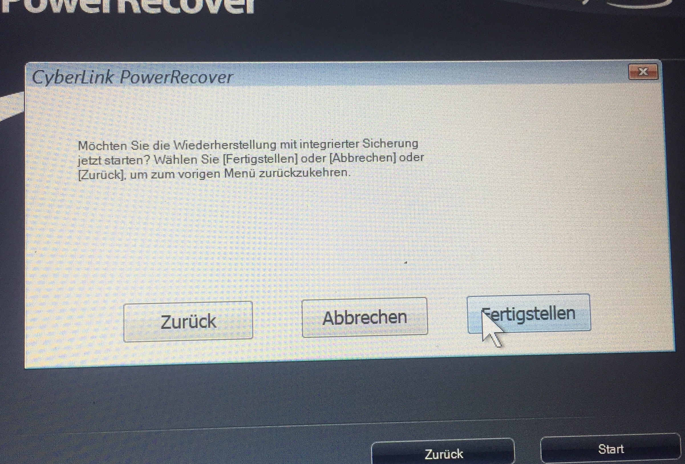 CyberLink PowerRecover Wiederherstellung Endlosschleife